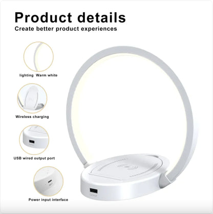 Bluetooth Speaker Night Light with 10W Wireless Charger & Phone Holder